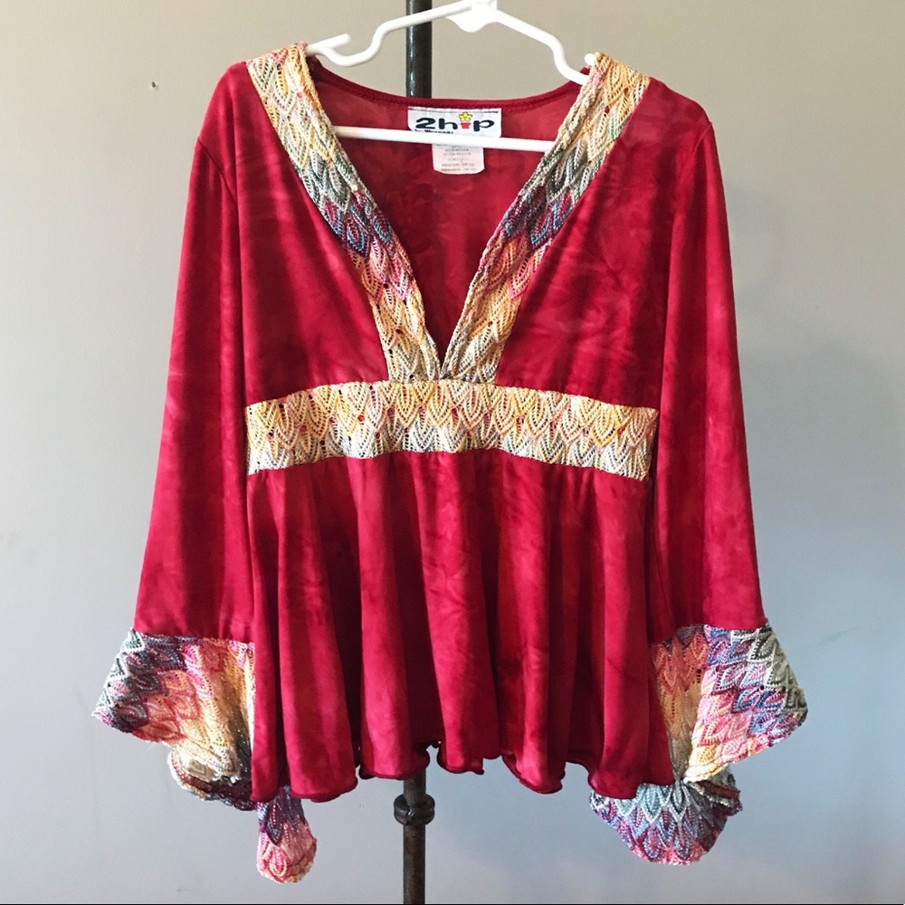 Girls bell sleeve boho top